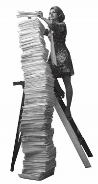 person stacking books